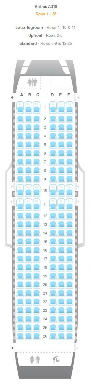 EASYJET Airlines Aircraft Seatmaps Airline Seating Maps And Layouts
